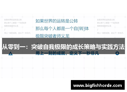 从零到一：突破自我极限的成长策略与实践方法